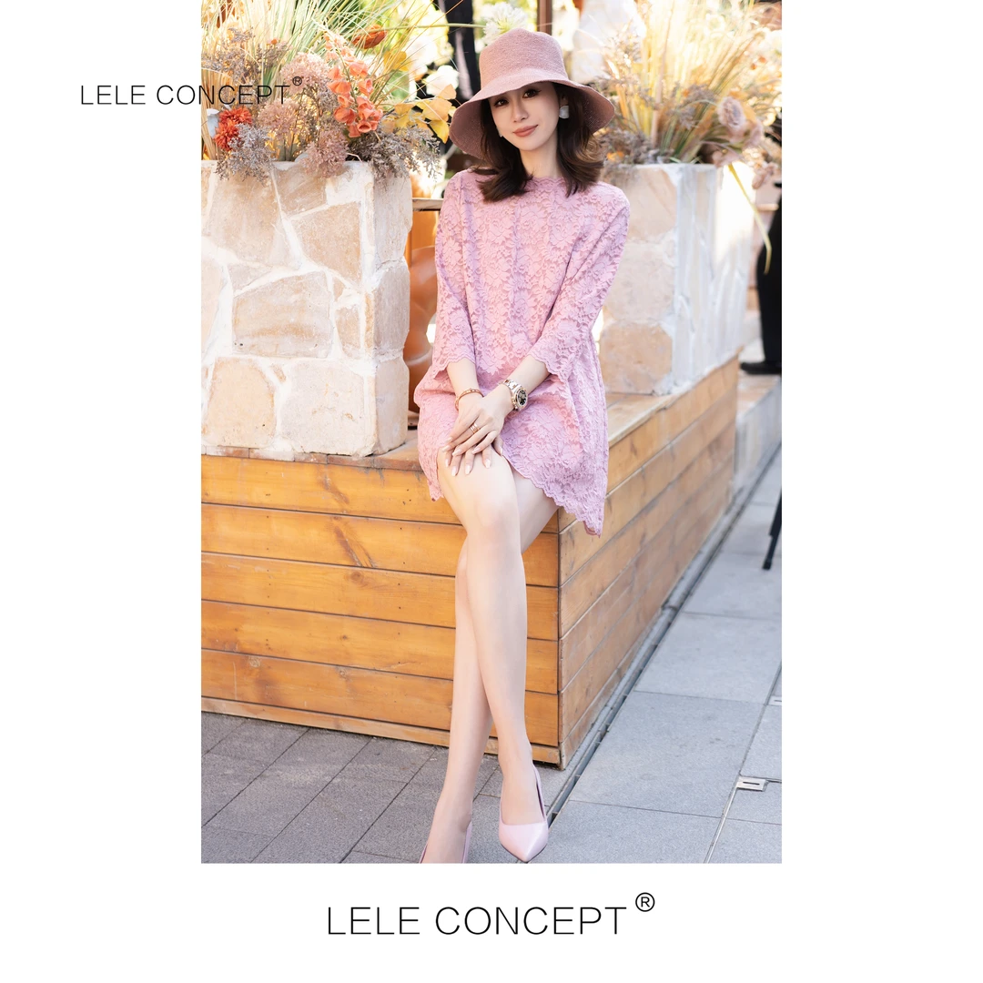 LELE CONCEPT丨「丽」法式轻奢气质款六分袖蕾丝上衣S0929