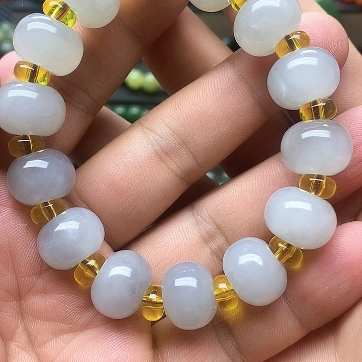 手链未镶嵌和田玉烟紫算盘珠