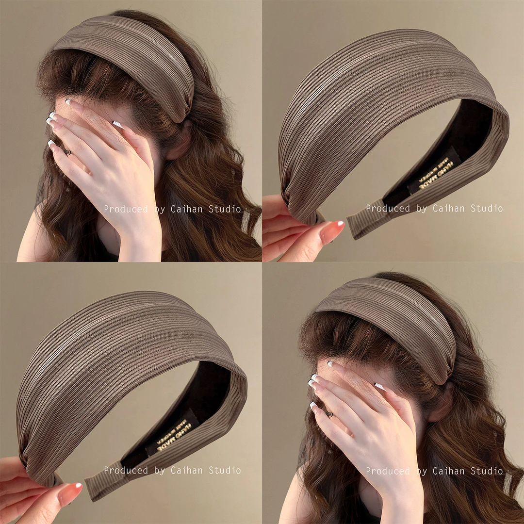 曼城旧事~复古宽边针织发箍韩版时尚百搭纯色高颅顶头箍旅行发卡