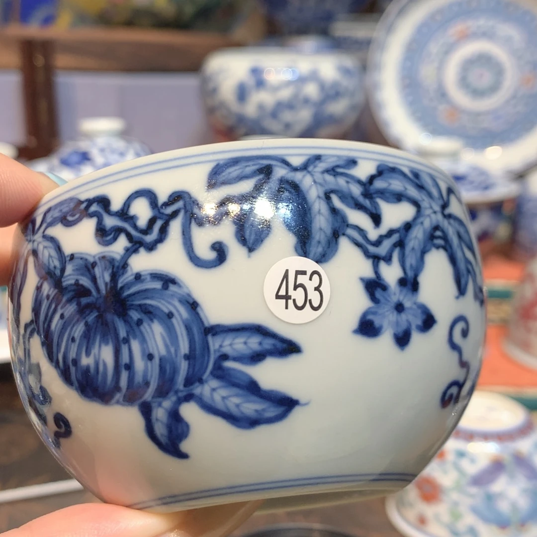 虎***453青花瓜纹缸杯wls102