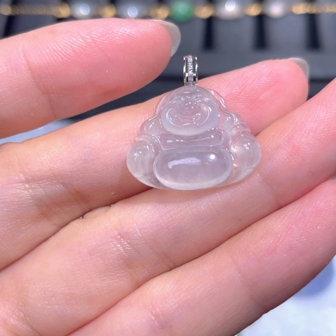 颈饰18K金镶嵌翡翠翡翠