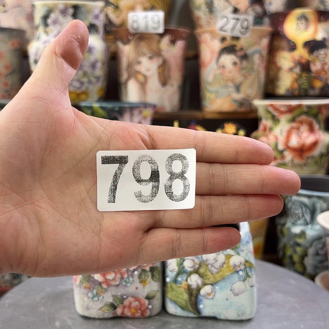 叫***张景德镇炫彩手绘景德镇陶瓷花盆
