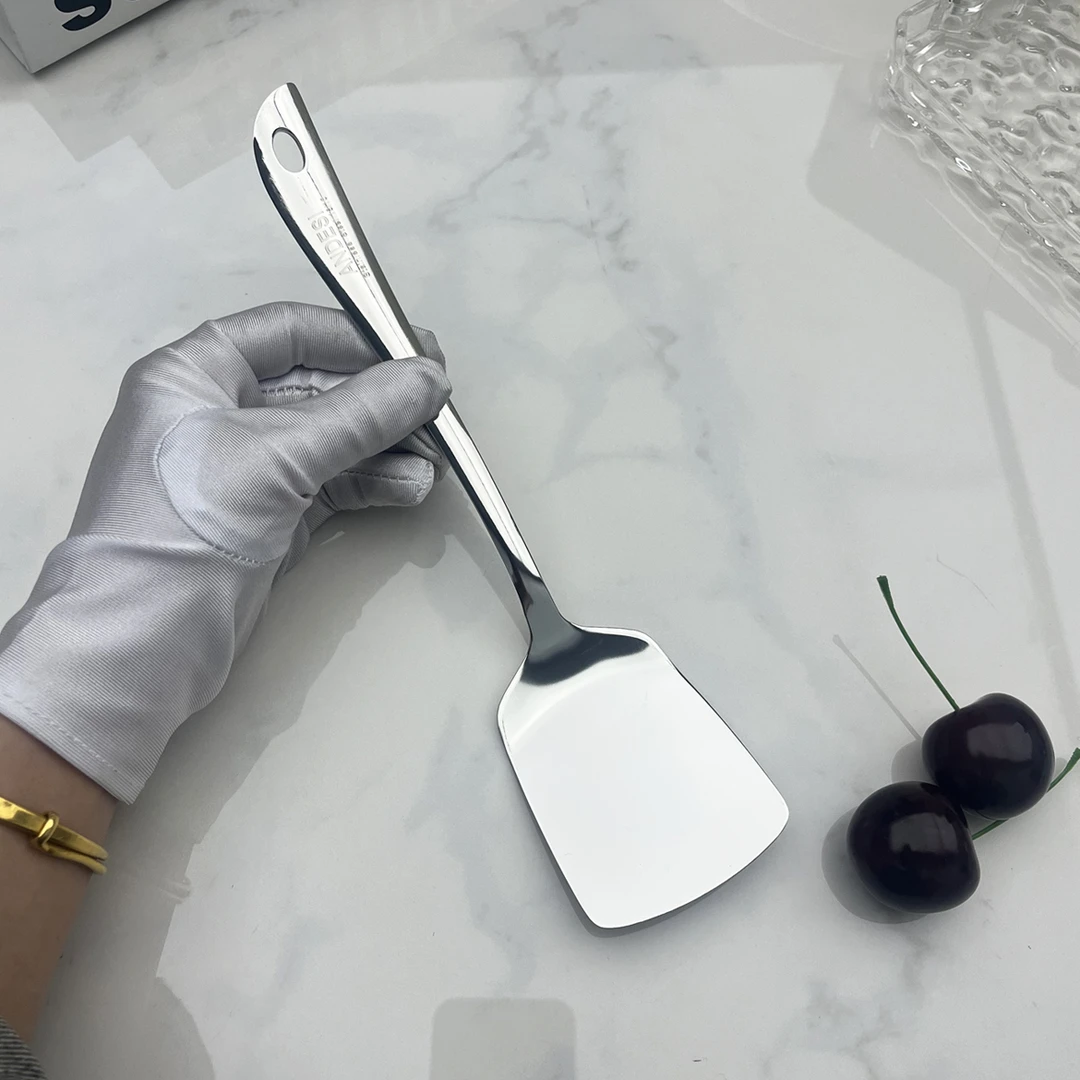 不锈钢一体成型可挂锅铲