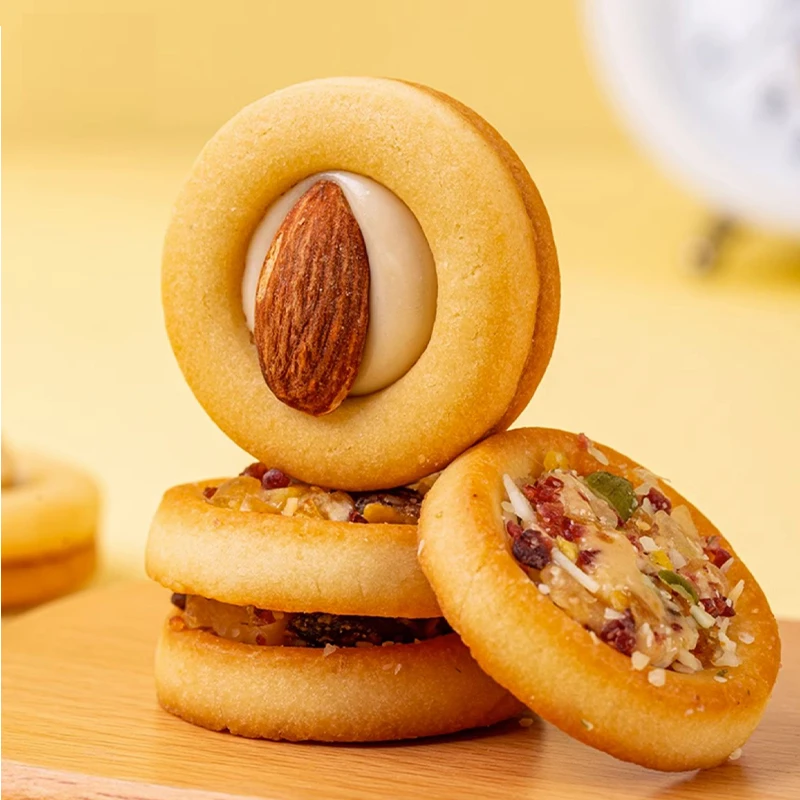 坚果披萨小饼干混合口味解馋追剧零食巴旦木坚果饼干