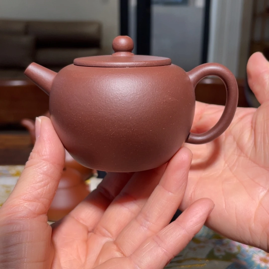 茶壶紫砂中青辈原创款超薄胎苹果壶 150cc