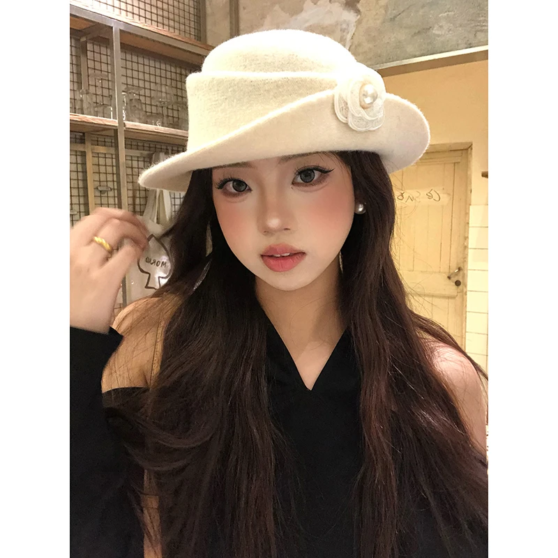 法式千金风新款礼帽女秋冬赫本风贝雷帽保暖网红显脸小帽子渔夫帽