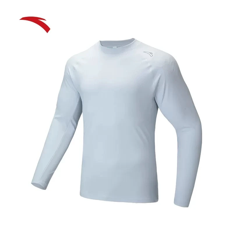 安踏薄绒长T运动长袖男轻量保暖加绒跑步训练针织衫 152445409