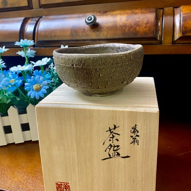 铃木美基初窑反刻马抹茶碗茶具