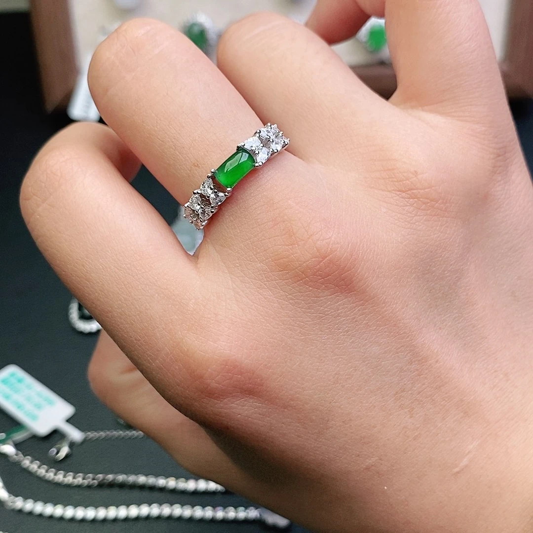 翡翠银S925镶嵌戒指