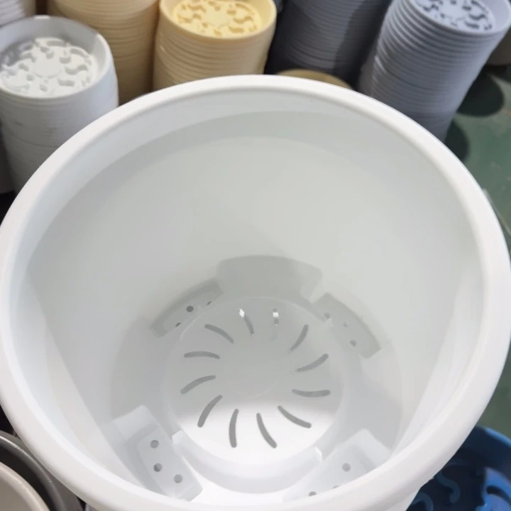 球根4号白色5套盆