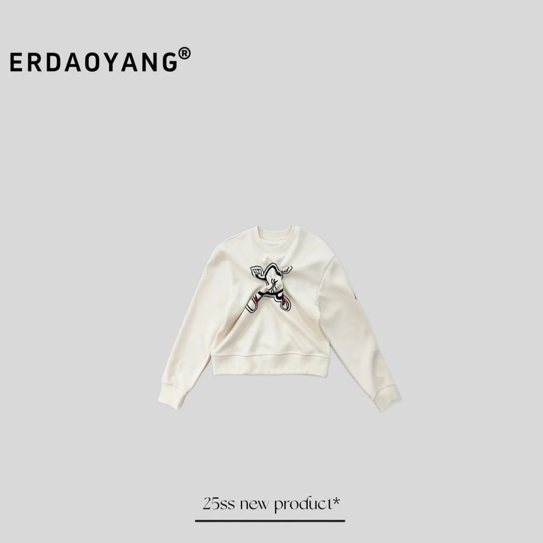ERDAOYANG "奔跑吧兄弟" 新款撞色图案圆领百搭卫衣WYJ002