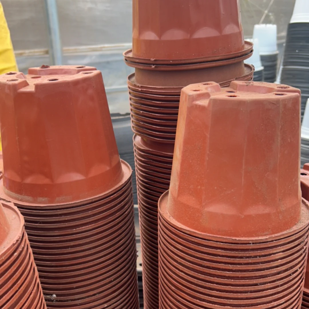 塑料半新花盆 18口径大红砖盆14高（10个）