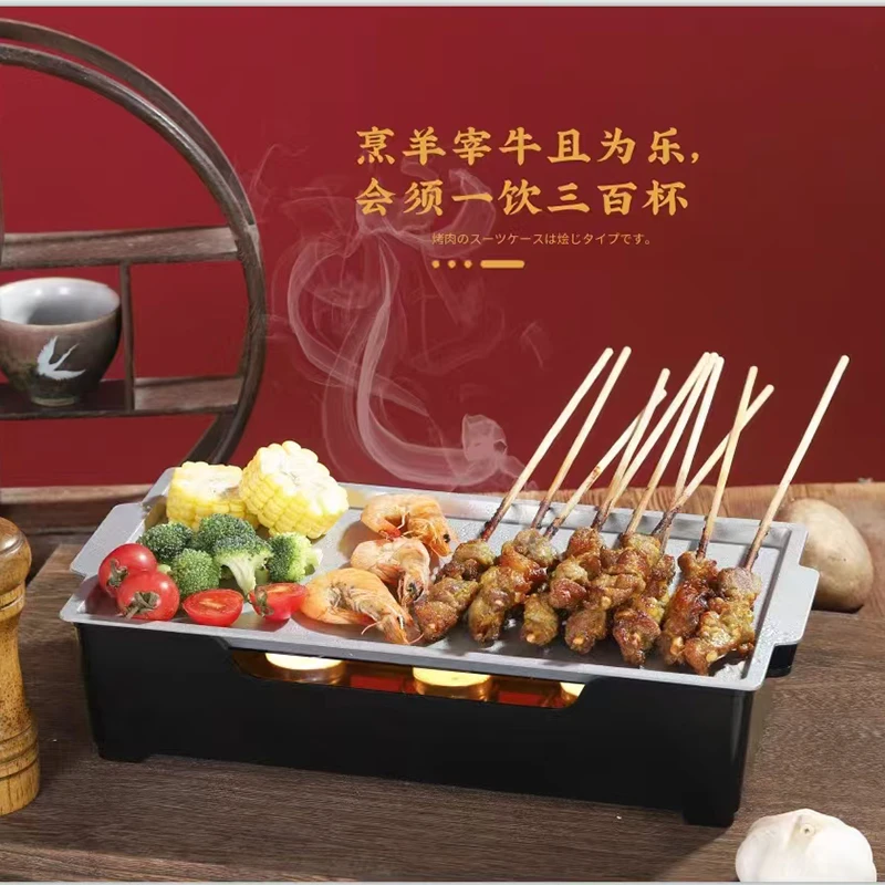 商用餐厅烧烤保温炉铝合金不粘底盘蜡烛专用款保温加热烤串热串炉