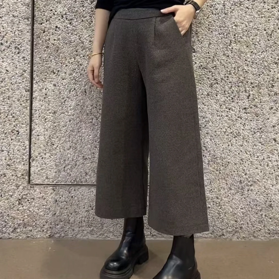 021款八分毛呢阔腿裤，（起球介意勿拍）裤长85左右