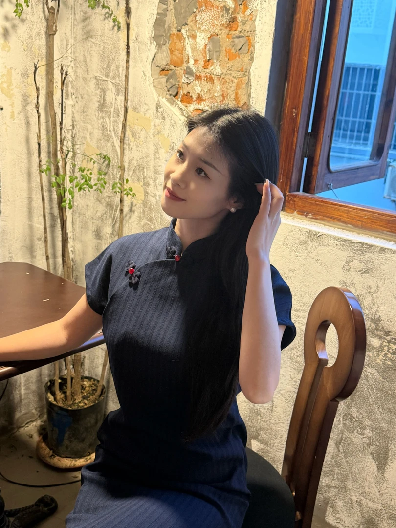 【风轻】古法全开襟复平裁传统长款旗袍老上海民国风文艺条纹