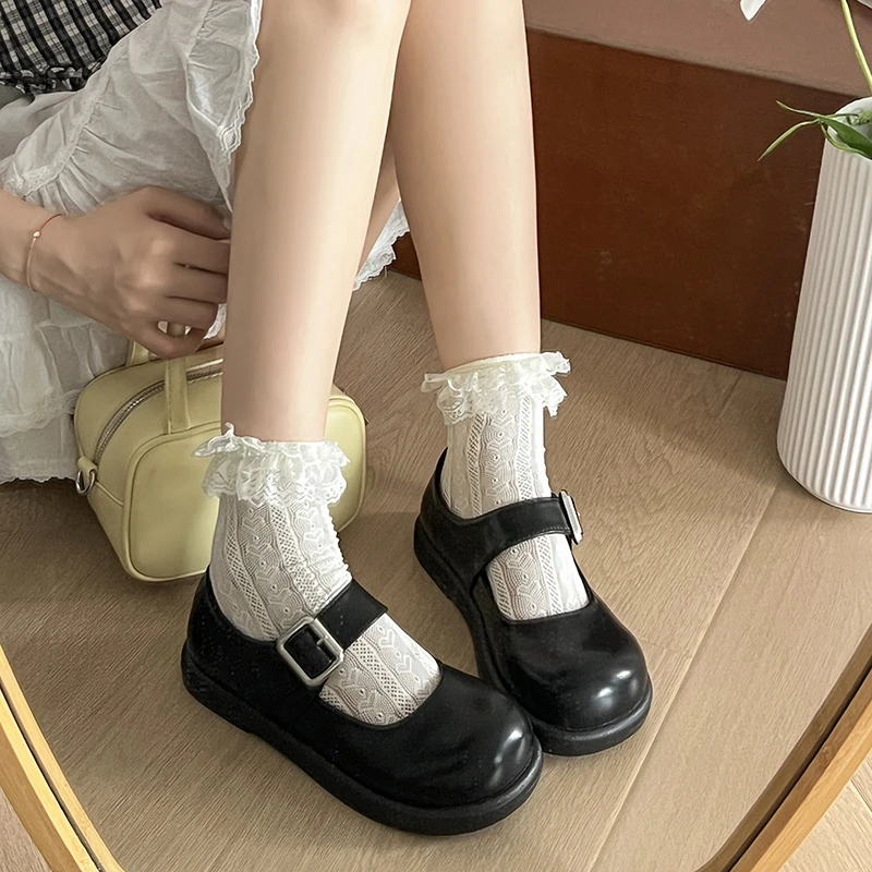 复古玛丽珍鞋女2025新款夏季可爱金属扣圆头百搭配短裙小皮鞋