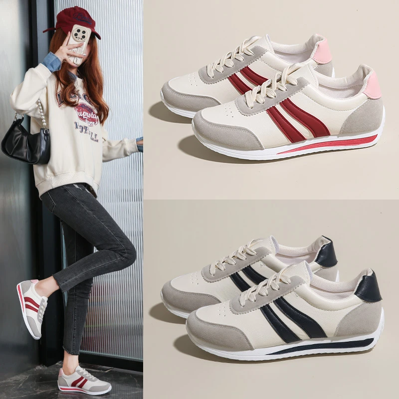 外贸大吗2025年新款女士轻便时尚德训鞋平底休闲板鞋阿甘运动女鞋