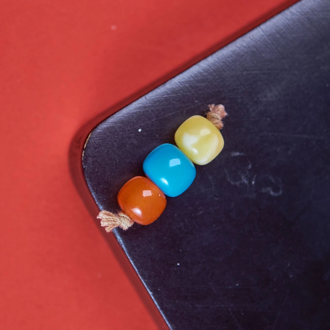 原矿蜜蜡南红尺寸8/8/8mm三连珠老型文玩手串108diy配饰