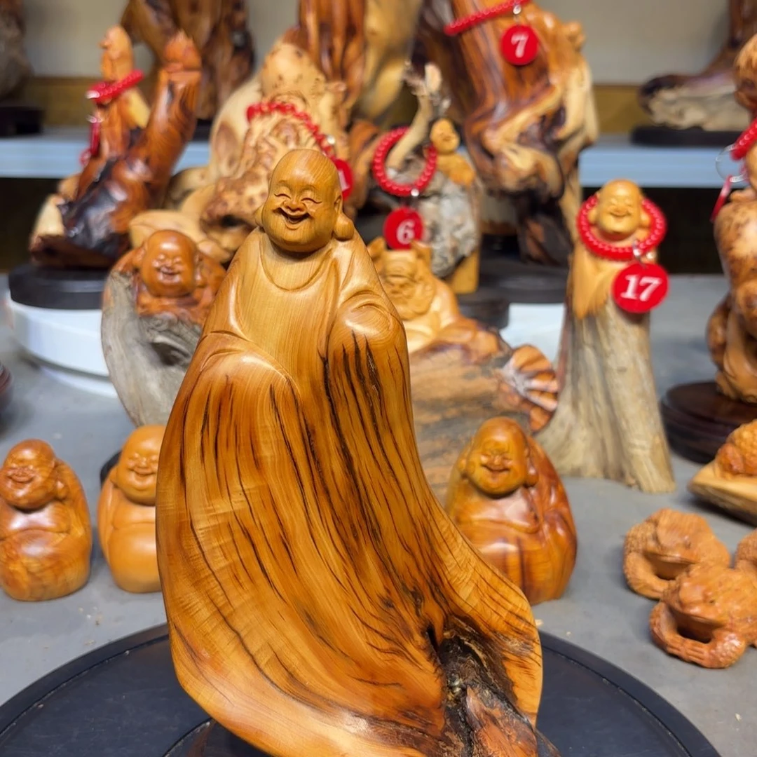 柏木太行崖柏弥勒佛