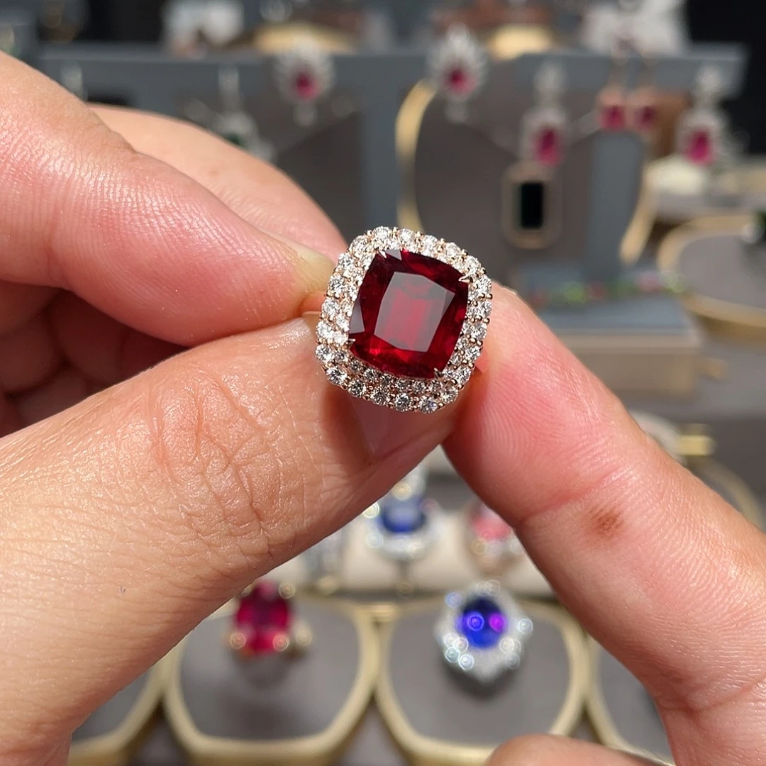 碧玺戒指18K金镶嵌5.25ct