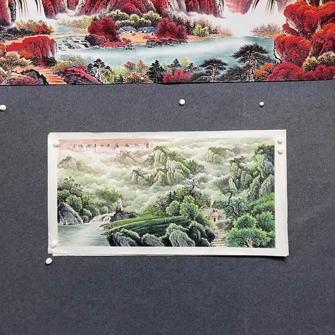 国画四尺山水一副