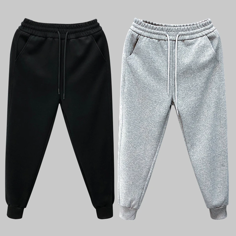 02纯棉卫裤运动休闲男女同款宽松秋冬季九分裤长裤加绒加厚裤子