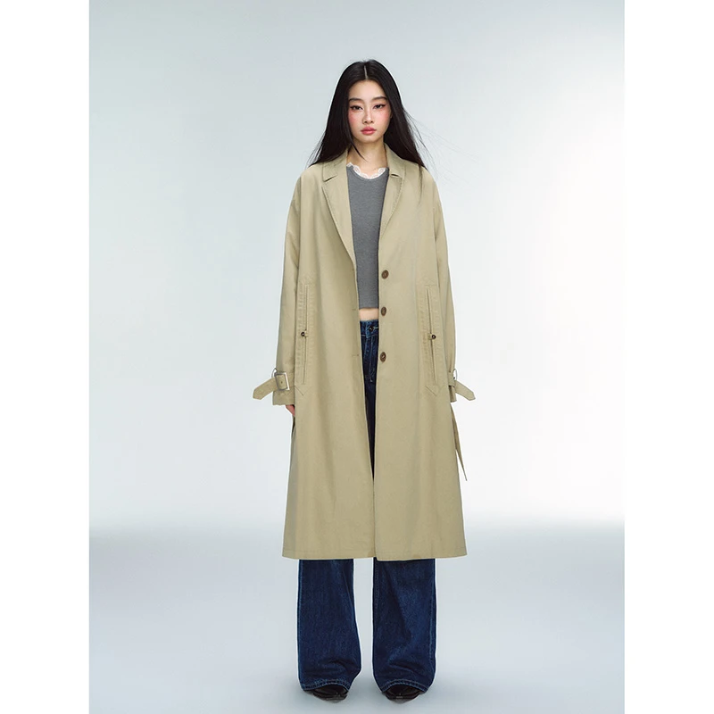 TA suki_2025女款细斜风衣外套大衣