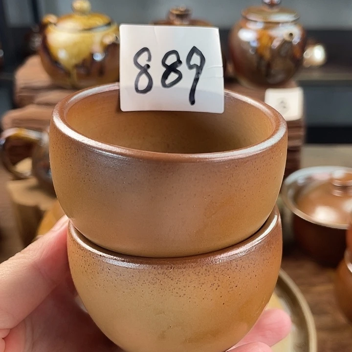 用***1建水紫陶白泥柴烧杯