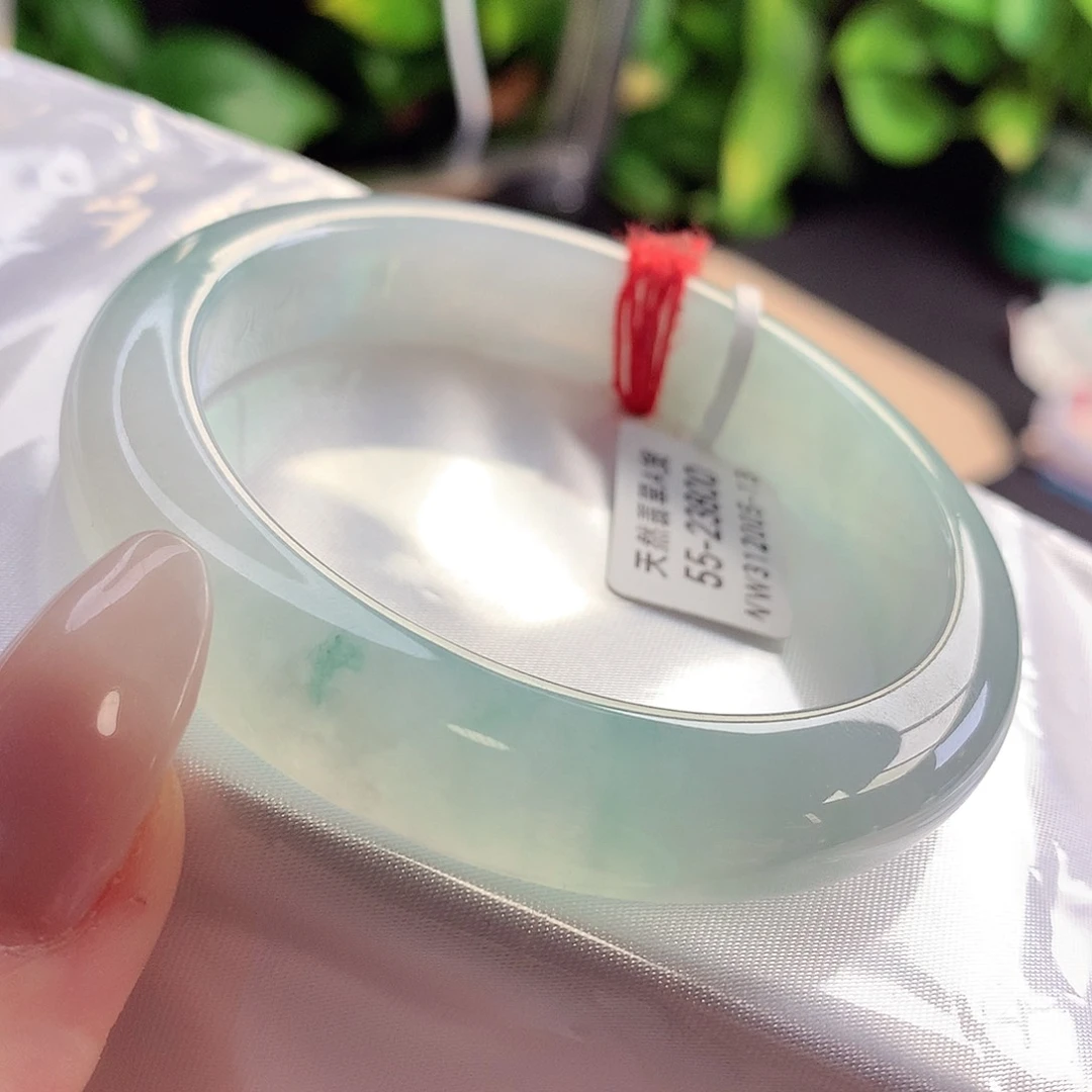 未镶嵌手镯翡翠天然A货翡翠55-56薄荷绿气泡水 清新9号
