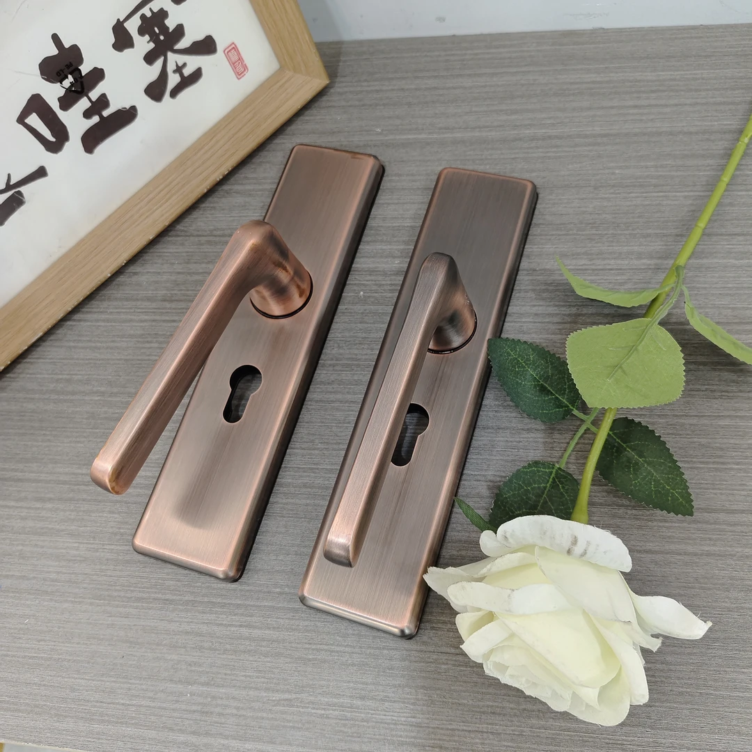 719双拉簧红古电镀不锈钢室内门拉手可调孔距双加铁衬50孔距