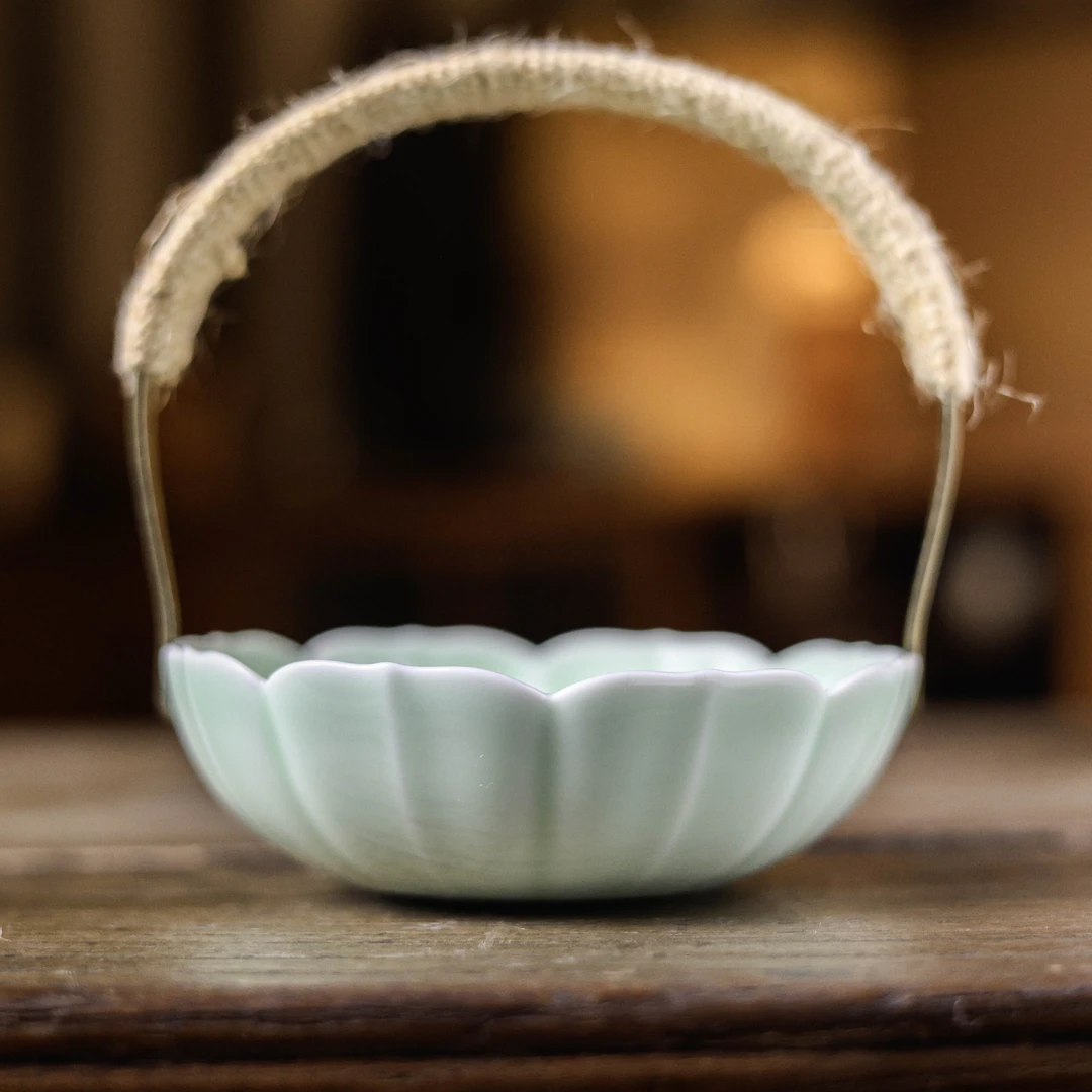 纳兰-梅子青清风提梁篮-陶瓷茶具（Q7166）