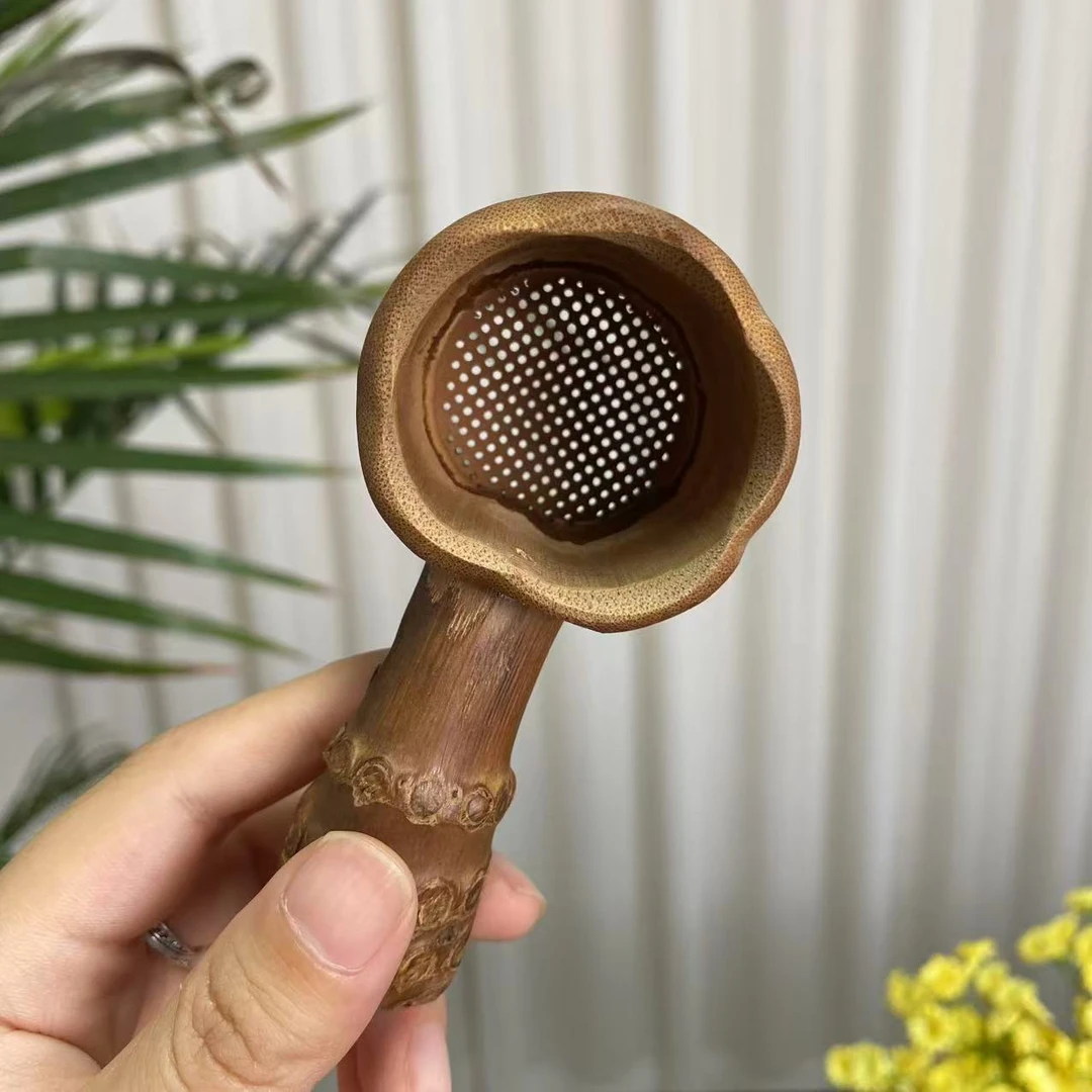 QY-手工竹制茶漏竹根过滤器家用