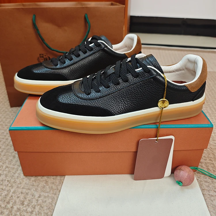 LP轻奢复古~德训休闲板鞋~全真皮小牛皮鞋美式板鞋广州厂家直发