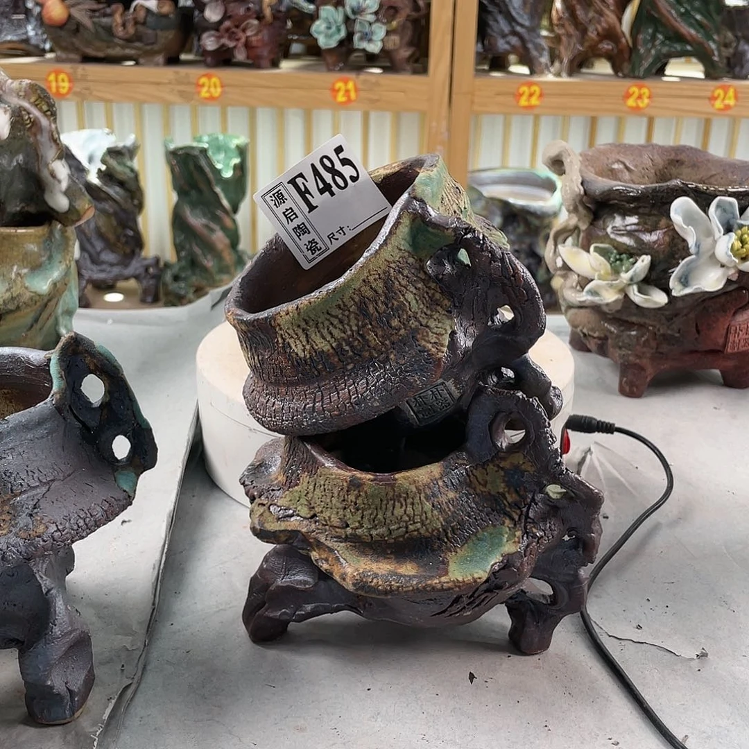 紫砂花盆黃***丶手工制作默认微瑕485