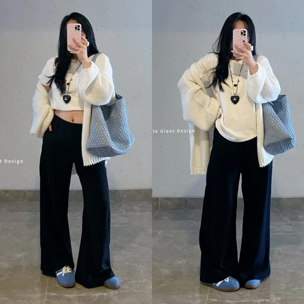 【瘦瘦低腰裤】小个子垂感显瘦百搭遮胯拖地西装裤长裤女