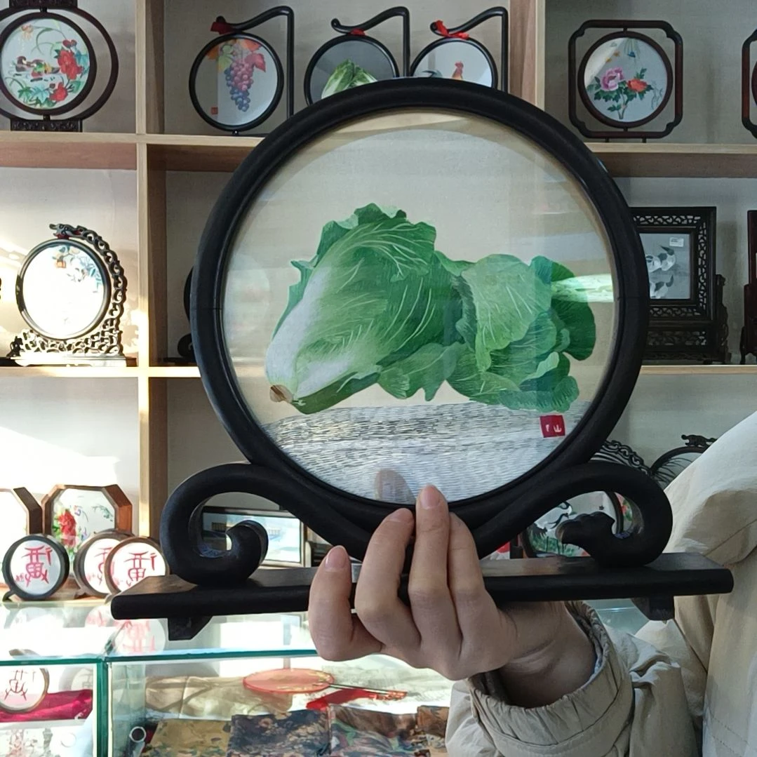 【闪购商品】刺绣双面绣如意架摆件