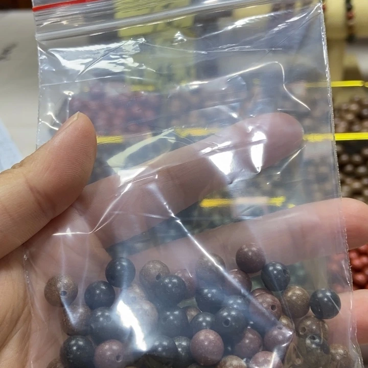 心***橙泥塑0.8混合珠65颗
