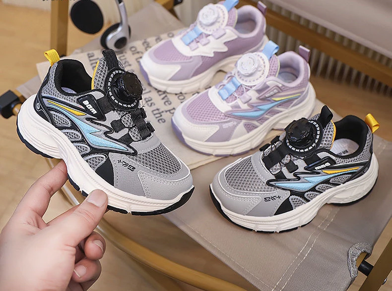 儿童运动鞋2024年秋冬新款女童旋转纽扣老爹鞋男童软底防滑2709