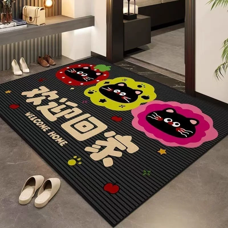 可爱卡通入户门地垫简约玄关进门脚垫垫子耐脏耐磨地毯家用除尘yw