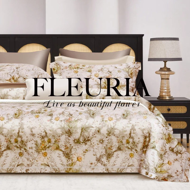 瑞士品牌FLEURIA进口埃及长绒棉100支合股高端四件套&曼蒂