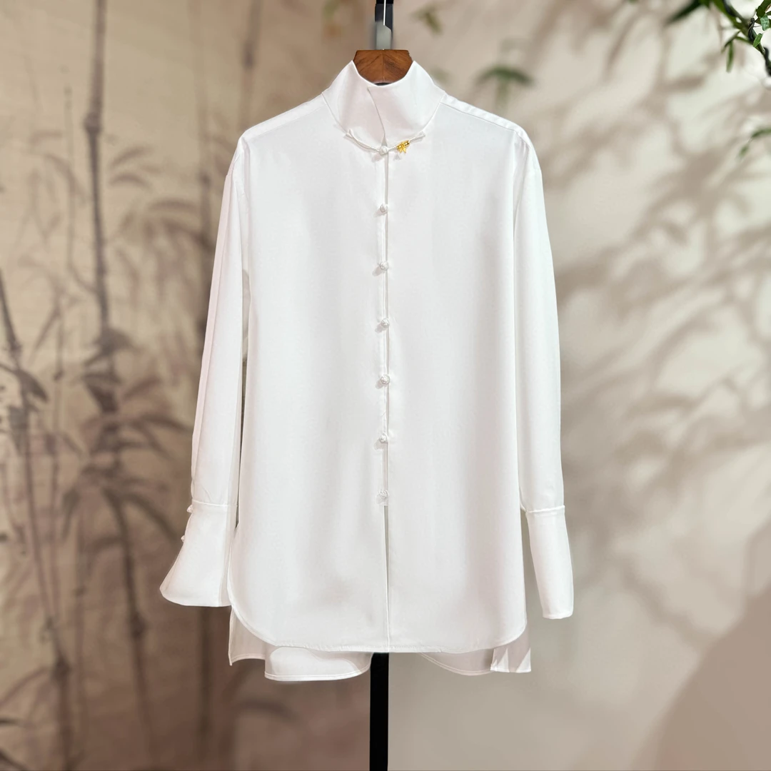 新中式立领盘扣长款上衣