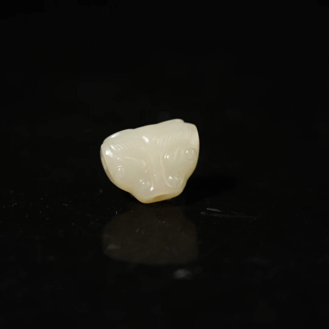 23R120 清 和田玉兽面三通