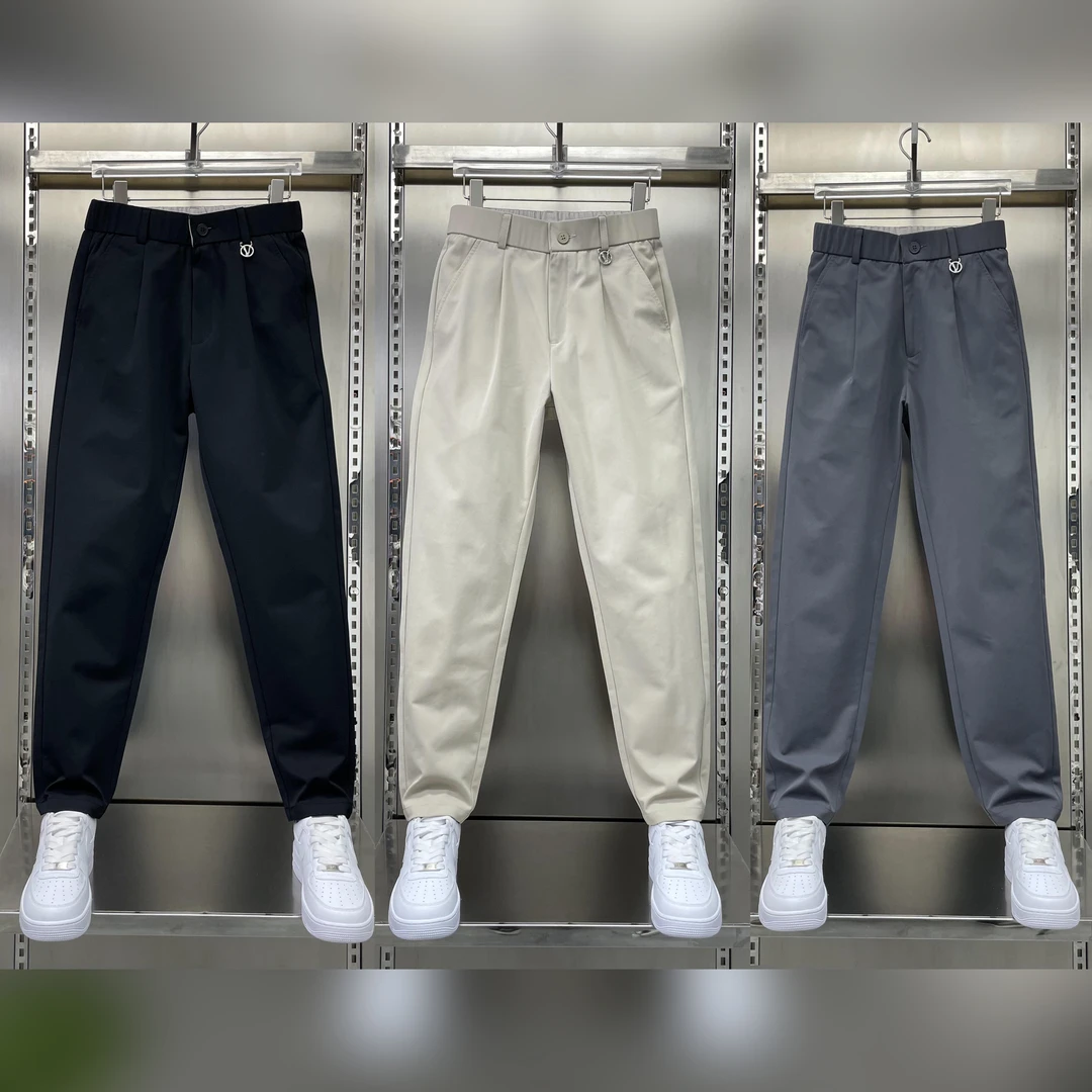 【高品质】2025春夏新款男士休闲直筒小脚弹力松紧腰时尚百搭2375-1