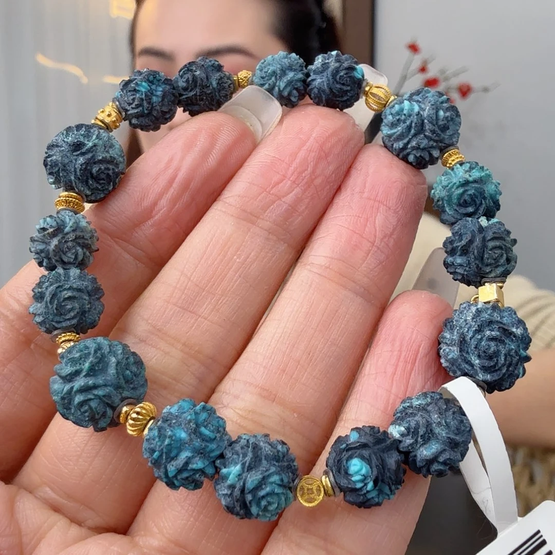 绿松石18K金镶嵌珠宝奇石