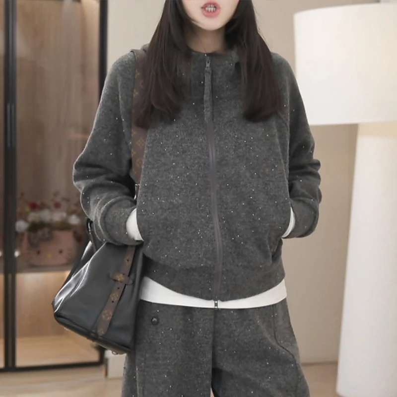 休闲风宽松显瘦半拉链设计感小众女装百搭连帽卫衣秋季新品洋气