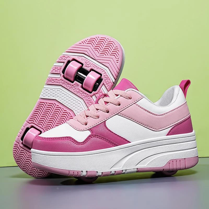 暴走鞋男童轮滑鞋运动鞋学生隐形轮子溜冰四轮鞋子儿童鞋