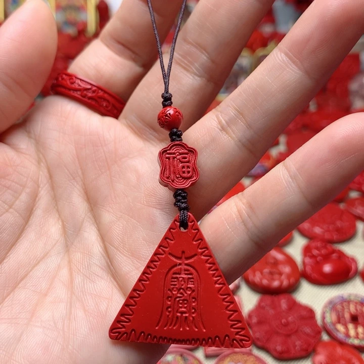 天然辰砂工艺品朱砂手机坠