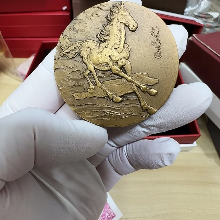 其他普通金属奔马铜章一枚上海造币厂