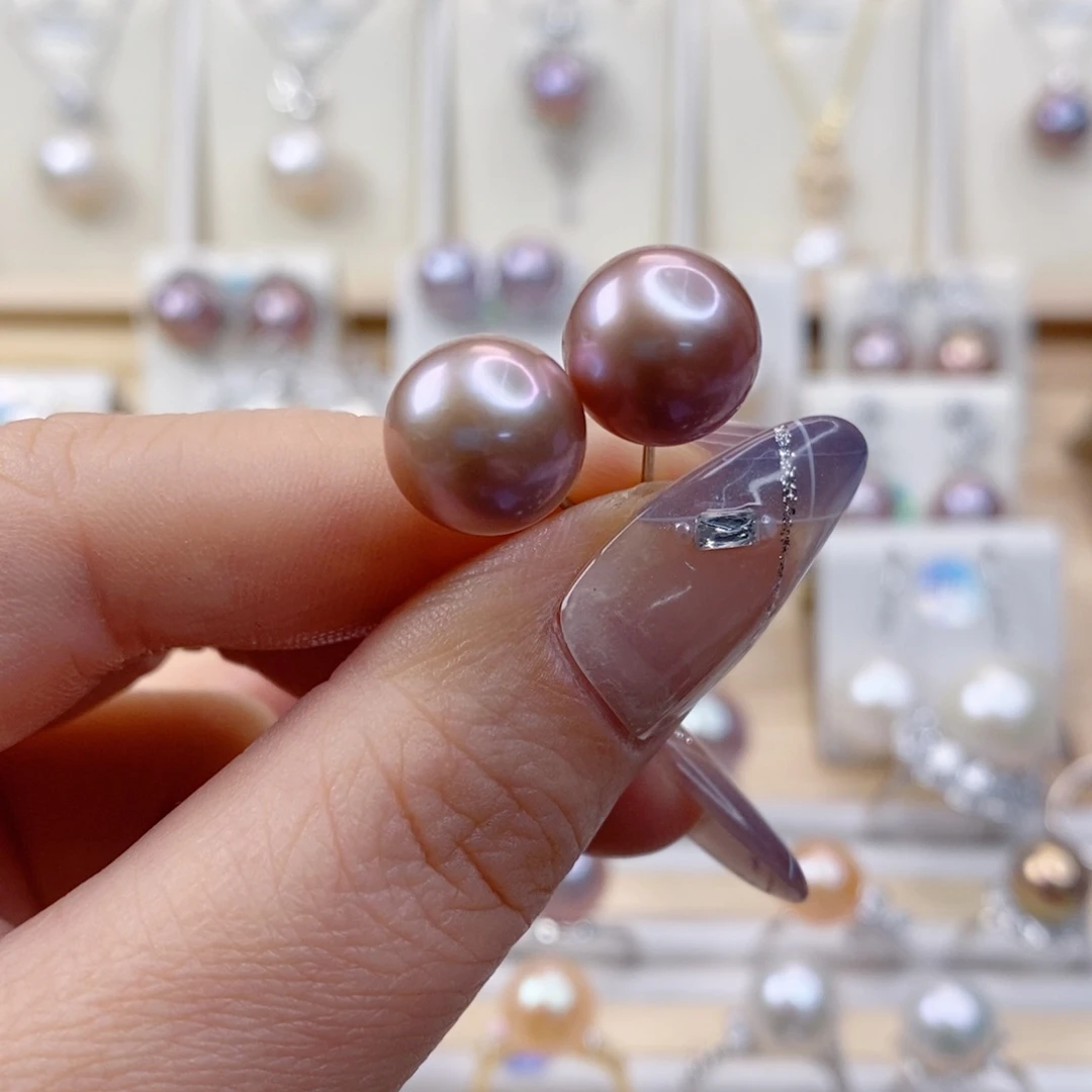 淡水珍珠耳饰银S925镶嵌