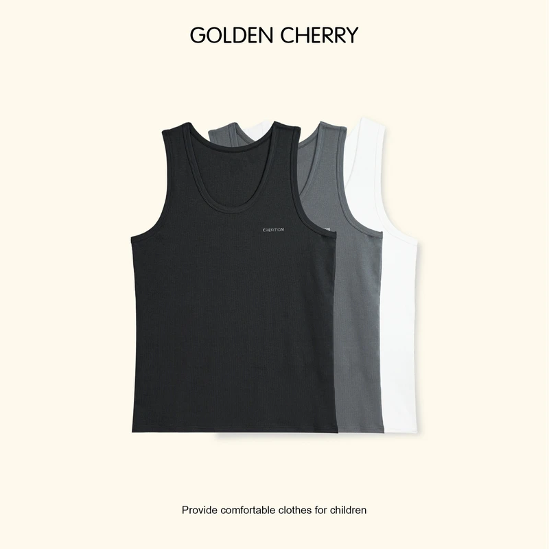 【金樱桃Golden cherry】亲子字母印花纯色背心322